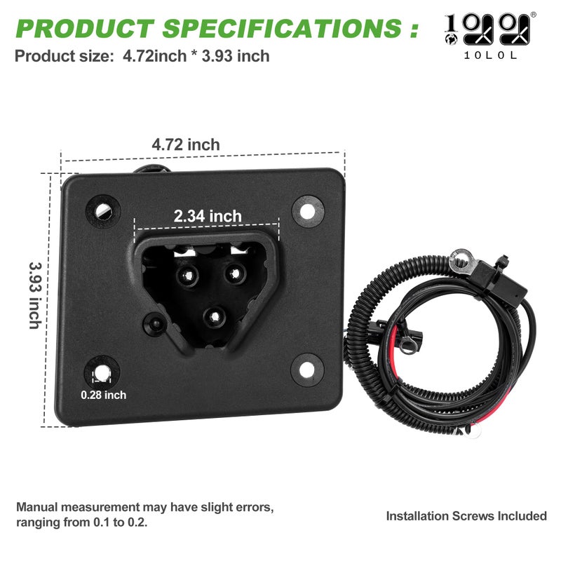 9.99WORLD MALL Golf Cart 48V Battery Charger Receptacle or Plug for EZGO RXV & TXT 2008-up Electric, EZGO 2Five 2010-up Delta-Q Charging Receptacle OEM# 602529 - Image 4